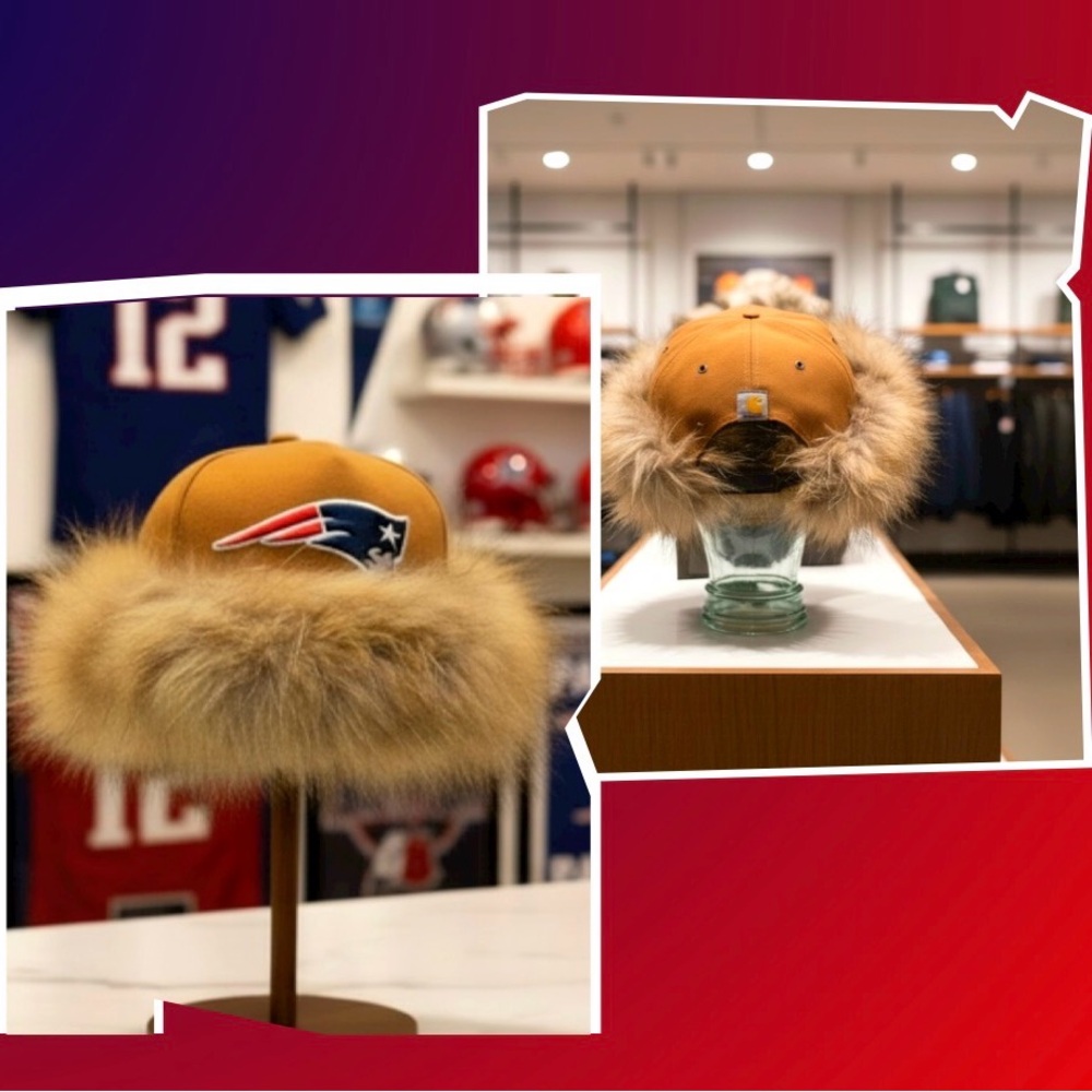 New England Patriots X Carhart Genuine Fox Fur Trim Cap